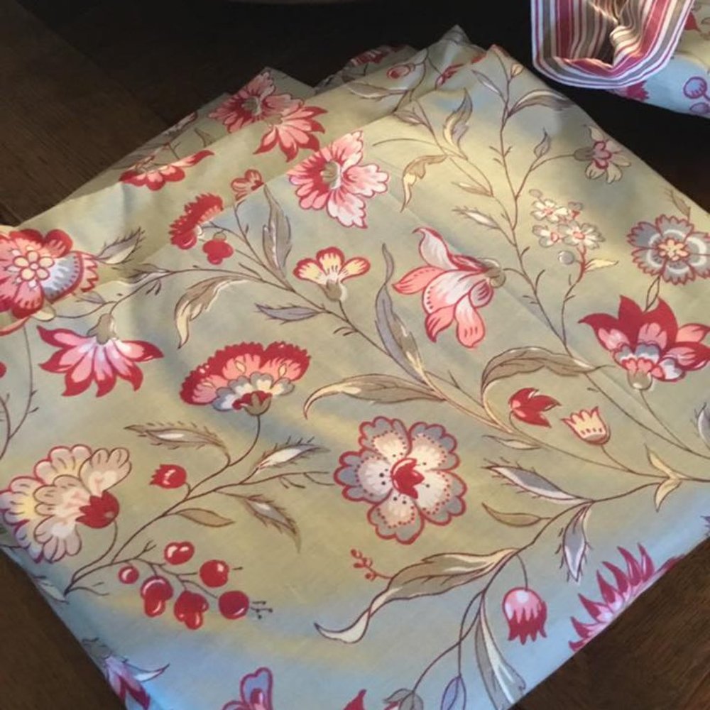 POTTERY BARN QUEEN DUVET & TWO EURO SHAMS.